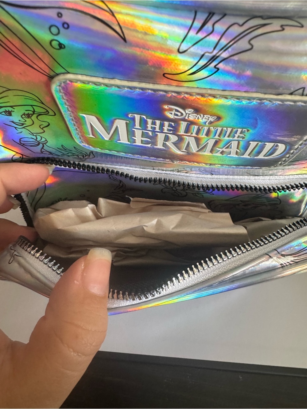 Disney The Little Mermaid Holographic BuckleDown Crossbody Bag - Picture 6 of 8
